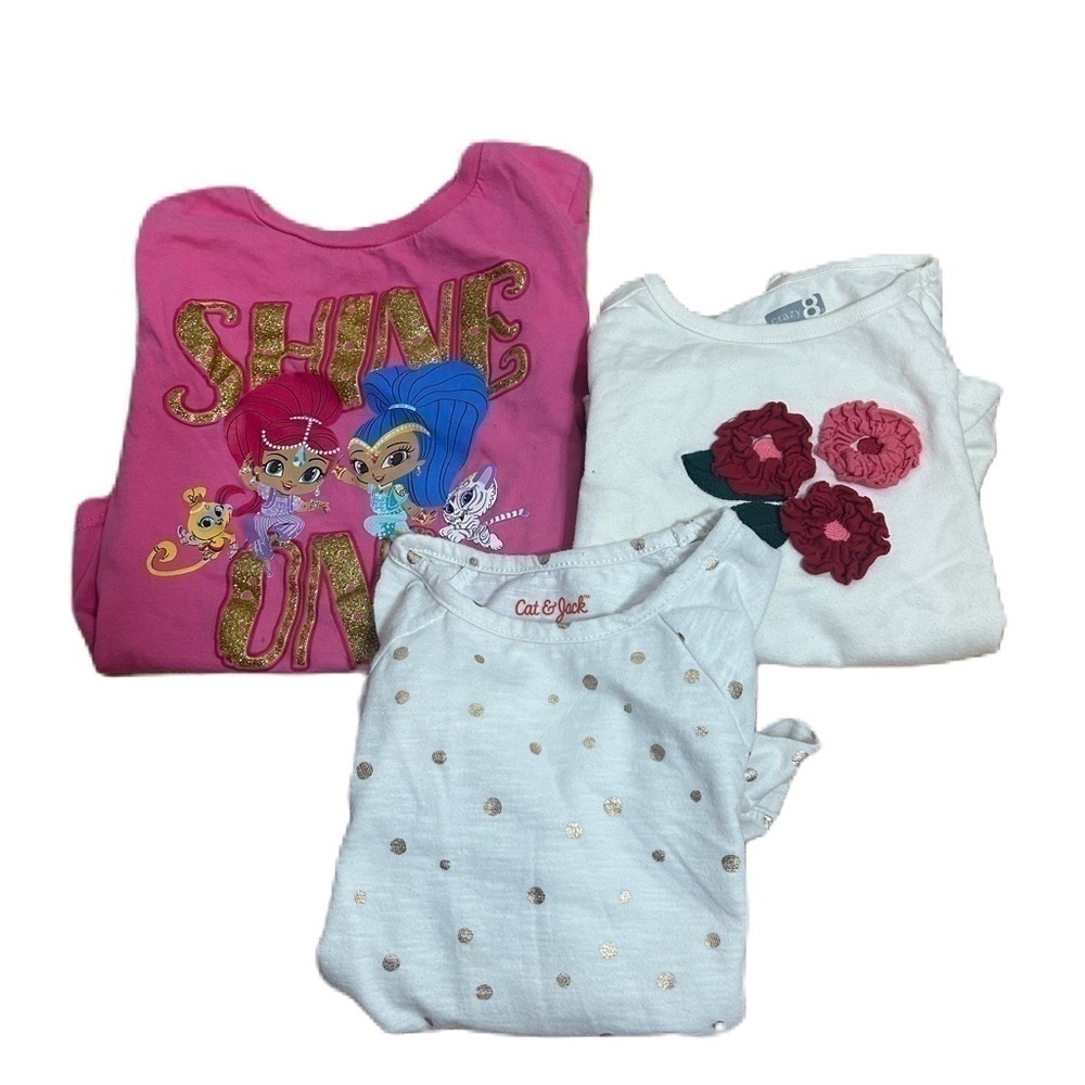 4T Girls Top Bundle Lot Shimmer & Shine Cat & Jack Crazy 8 Long Short Sleeve